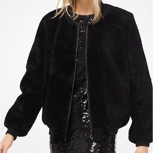 Michael Kors Lamb Fur Bomber Jacket - has some peeling happening inside